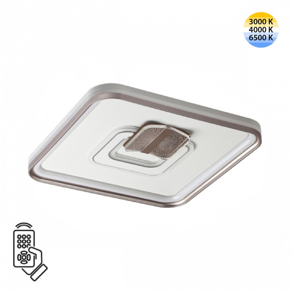 7786/85L PIKO LED SN 607 Светильник металл/белый/бронза LED 85Вт 3000-6500K 490х490 IP20 пульт ДУ GEMINI