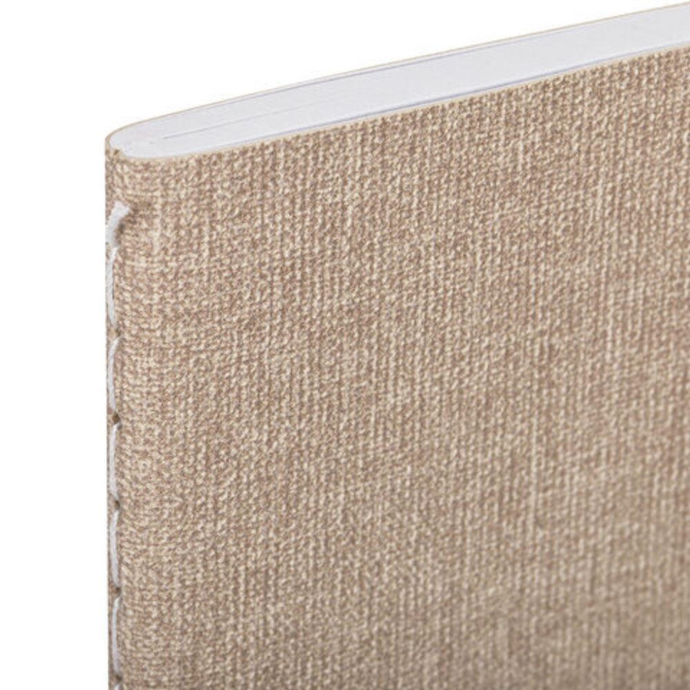 Тетрадь 48 л. в клетку обложка кожзам под рогожку, сшивка, A5 (147х210мм), БЕЖЕВЫЙ, BRAUBERG HARMONY, 403835