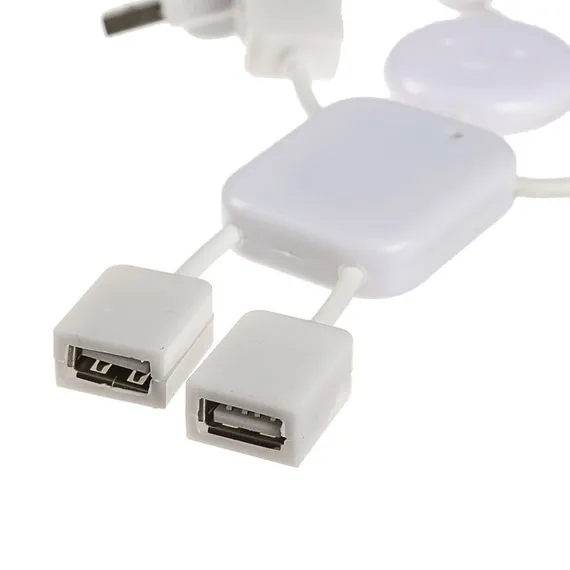 USB-разветвитель (HUB) LuazON SSV-011, 4 порта, USB 2.0, кабель 0.4 м, белый