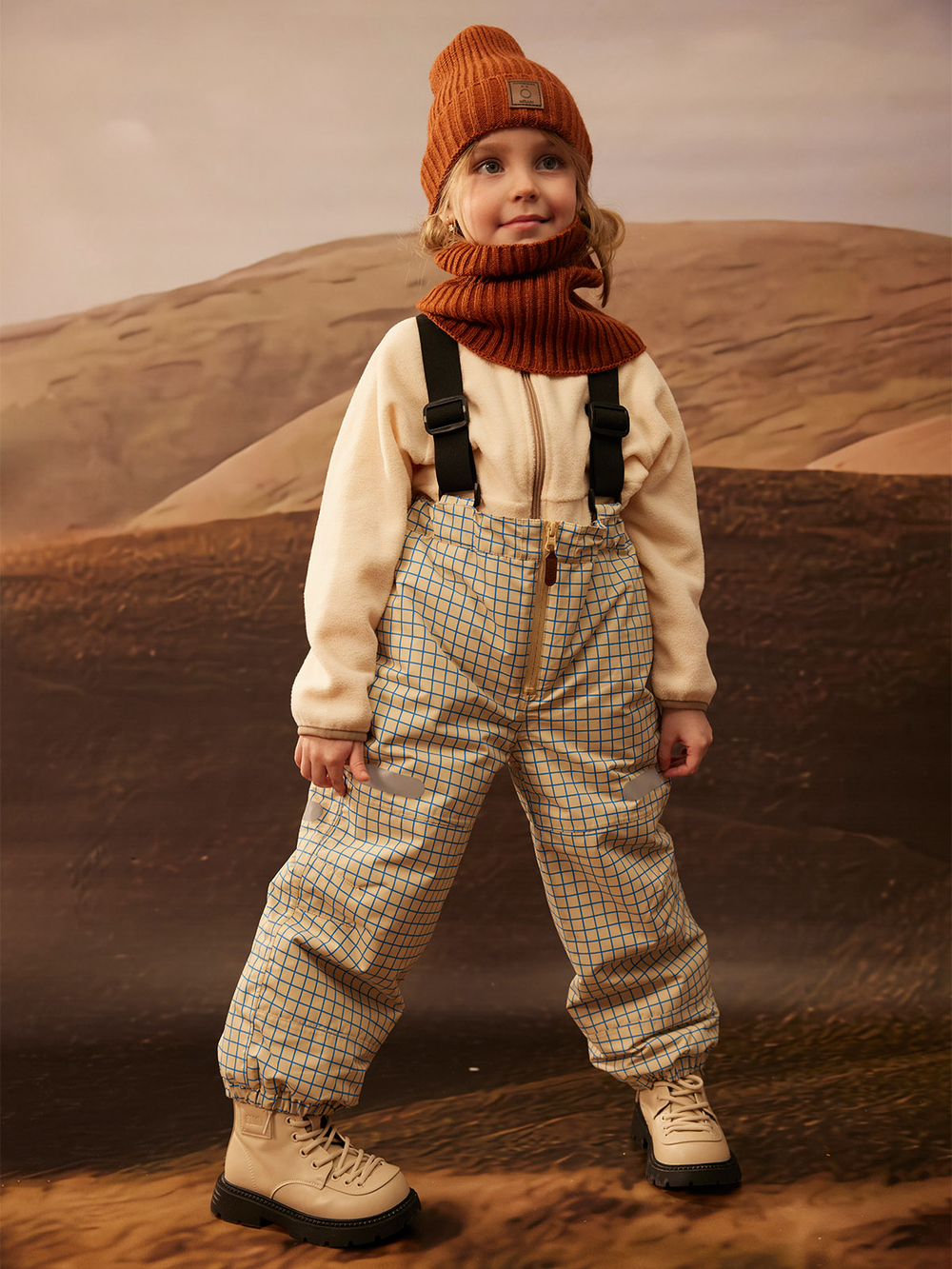 ПРЕДЗАКАЗ Брюки утеплённые демисезонные Mjölk Graphic Check, утеплитель 120гр/м2