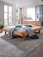 Кровать 160х200 двуспальная BE из дерева, парящая из дуба