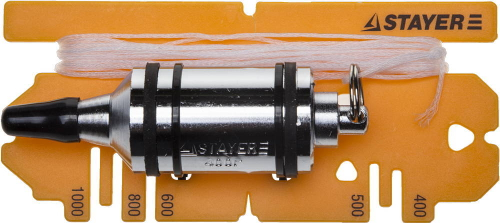 Отвес STAYER ″PROFI″ строительный со шнуром, с противоударными ободками, 400 г