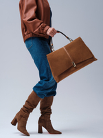 Замшевая сумка сэтчел Colette DBR 31349 светло-коричневый