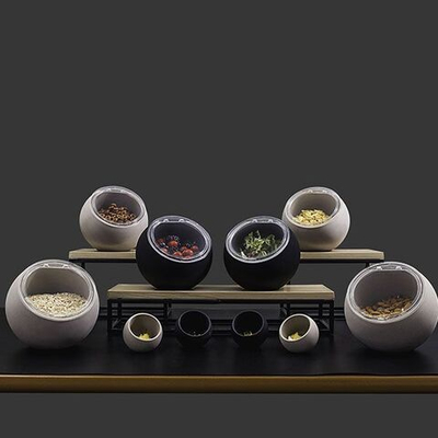 Емкость фуршетная «Мун» с откидной крышкой;пластик;0,8л;D=19,H=17,5см;черный (Цвет: черный)