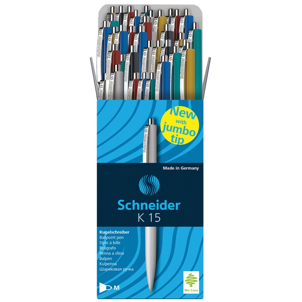 Ручка шариковая автоматическая Schneider "K15" синяя, 1,0мм, корпус ассорти