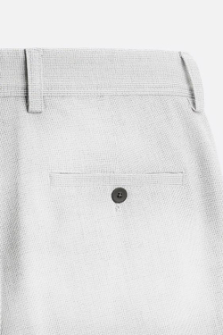 ZARA БРЮКИ КОМФОРТНОЙ ПОСАДКИ ИЗ РЕЛЬЕФНОЙ ТКАНИ, СЕРЫЙ С МЕЛАНЖЕВЫМ ЭФФЕКТОМ