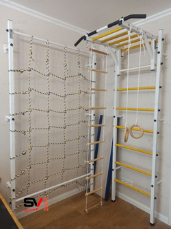 Монтаж шведской стенки Sv Sport с канатным лазом в бетонные, кирпичные стены