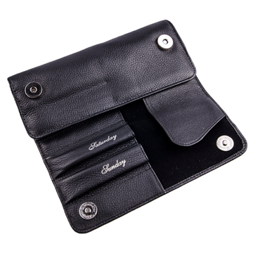 Футляр  для бритв "неделька"  Exporter Solingen, черная кожа