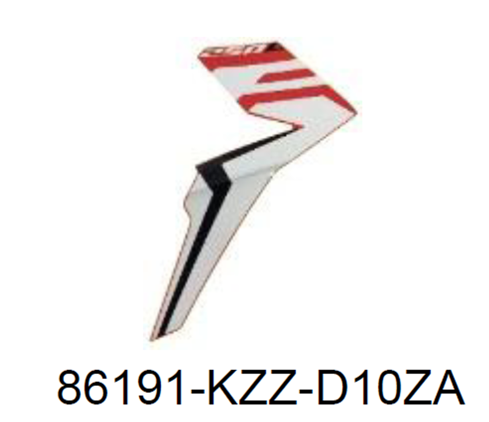 86191-KZZ-D10ZA. STRIPE, R. FR. SHROUD *TYPE1*. Honda CRF250L-M original decal on the radiator shroud