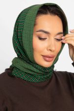 Косынка с отворотом (зелено-бежевая) КО18-23М LT Collection