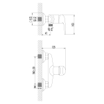 LM3303C Прамэн Смеситель для душа с аксессуарами, хром (к/к 6)