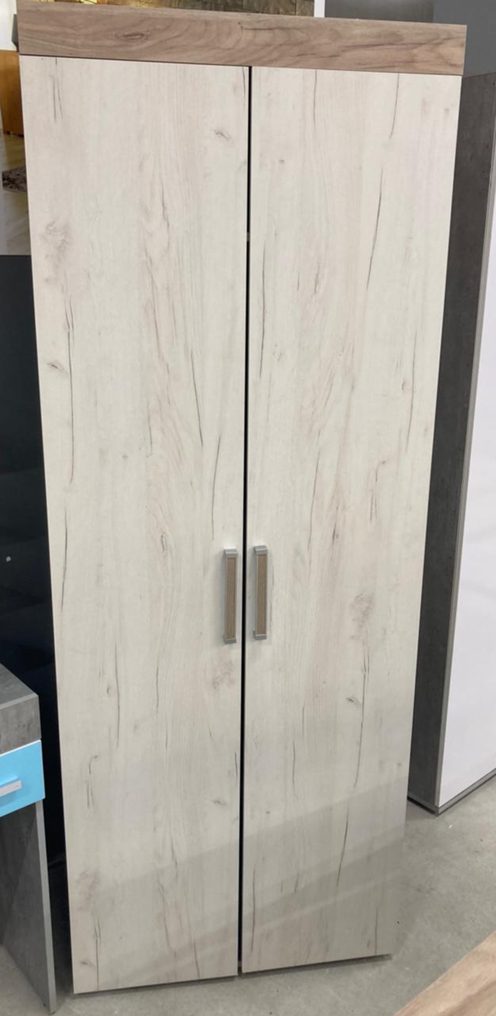 Шкаф 2-х дв для одежды Ольга-19 дуб крафт серый/дуб крафт белый