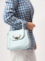 Кожаная сумка Deboro 30739 голубой айсберг