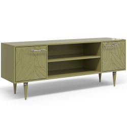 Тумба под ТВ Арт Колор leaves 155см Классик Сильвер Зеленая олива