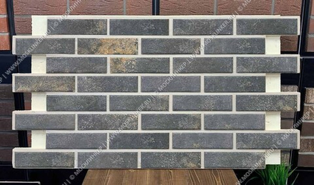 Клинкерная фасадная термопанель, плитка BestPoint Exclusive Metal Dark, ППУ (пенополиуретан), 1028x616 толщина 65 мм