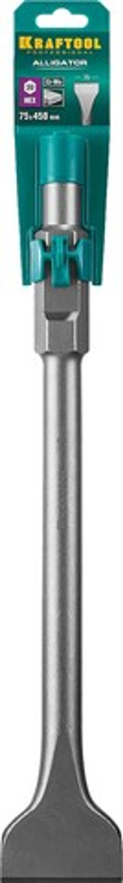 KRAFTOOL ALLIGATOR, 75 х 450 мм, HEX 30, лопаточное зубило (29345-75-450)