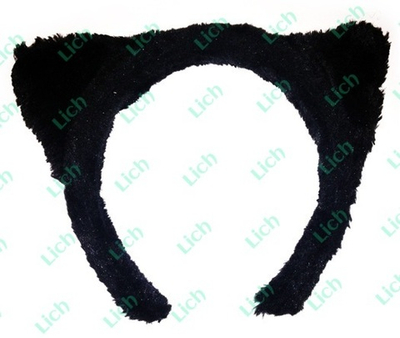 Кошачьи ушки с черным мехом