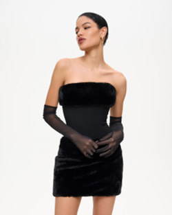 Топ из крепа с мехом