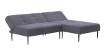 Monaco диван-кровать с шезлонгом, без подлокотников, бархат серый 27