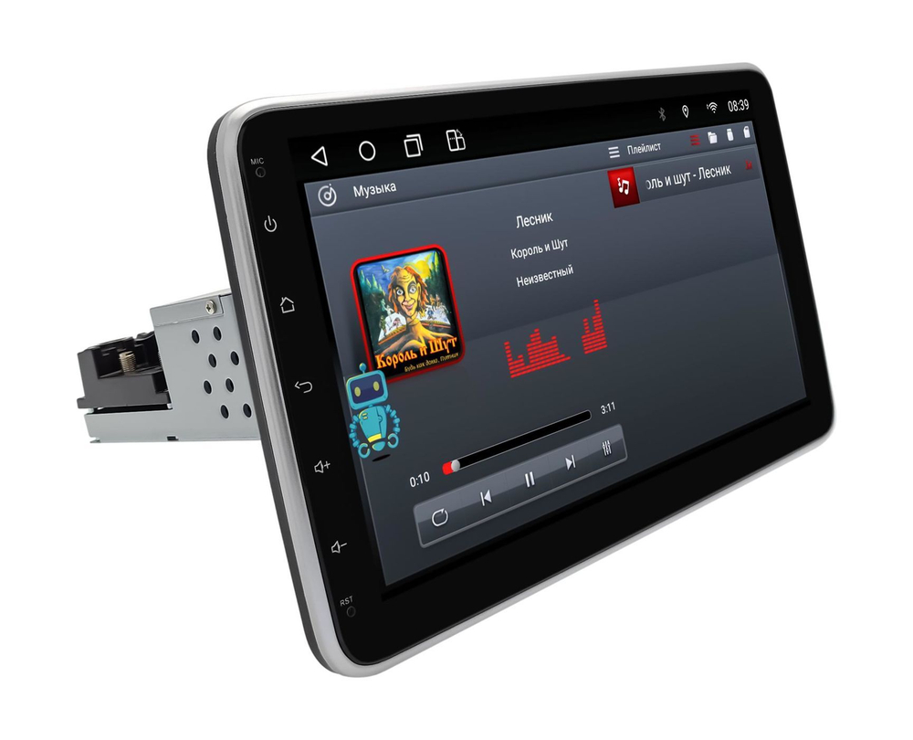 1DIN магнитола с поворотным 10" монитором - Canbox H-Line Android 10, 8 ядер, CarPlay, 4G SIM-слот