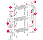 Полка прямоугольная АРМАДА (3 секции) 590х285х120 М2700