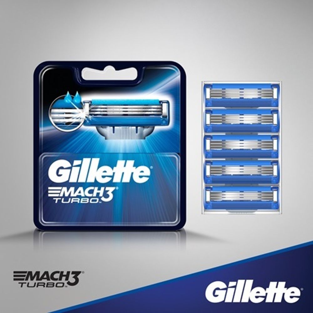 Gillette Кассета запасная Mach3 Turbo, 2 шт