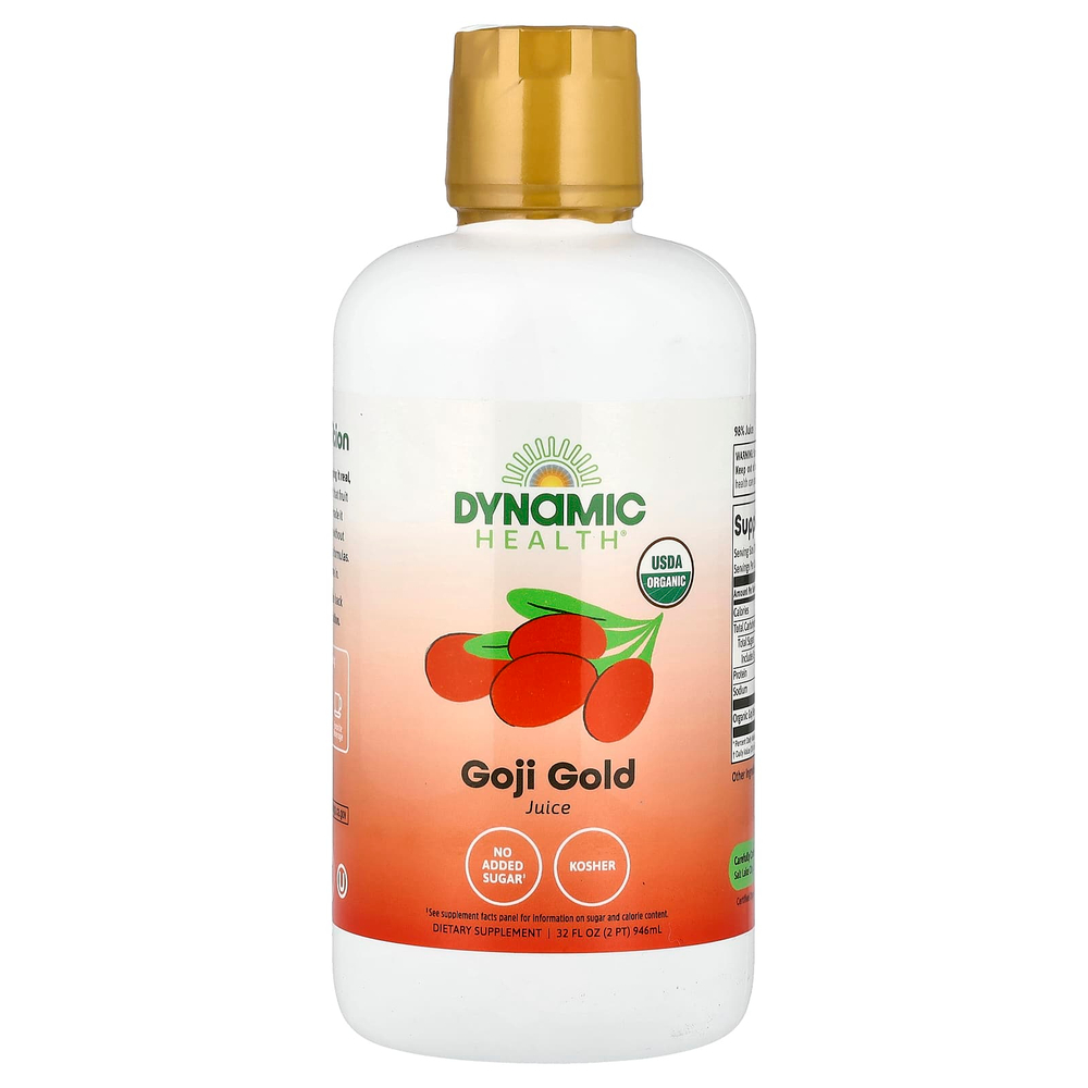 Dynamic Health, Certified Organic Goji Gold, 100% сок, 946 мл (32 жидк. унц.)