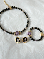 HMG Enamel Серьги Лаванда черные