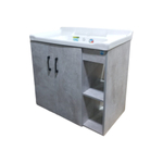 Тумба Neo У 80 напольная, 2 двери, 2 полки справа, цемент