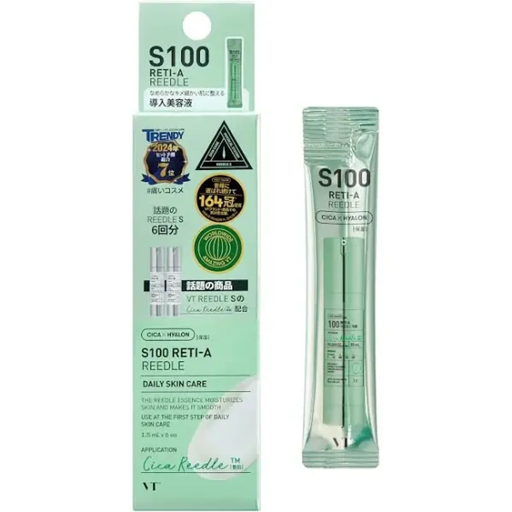 Бустер-сыворотка с микроиглами для чувствительной кожи VT Cosmetics Pro Cica Reedle Shot 100 Mini (в мини-саше)