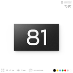 Табличка с номером 81 на дверь квартиры, для офиса, кабинета, аудитории, склада, черная 120х70 мм, Айдентика Технолоджи