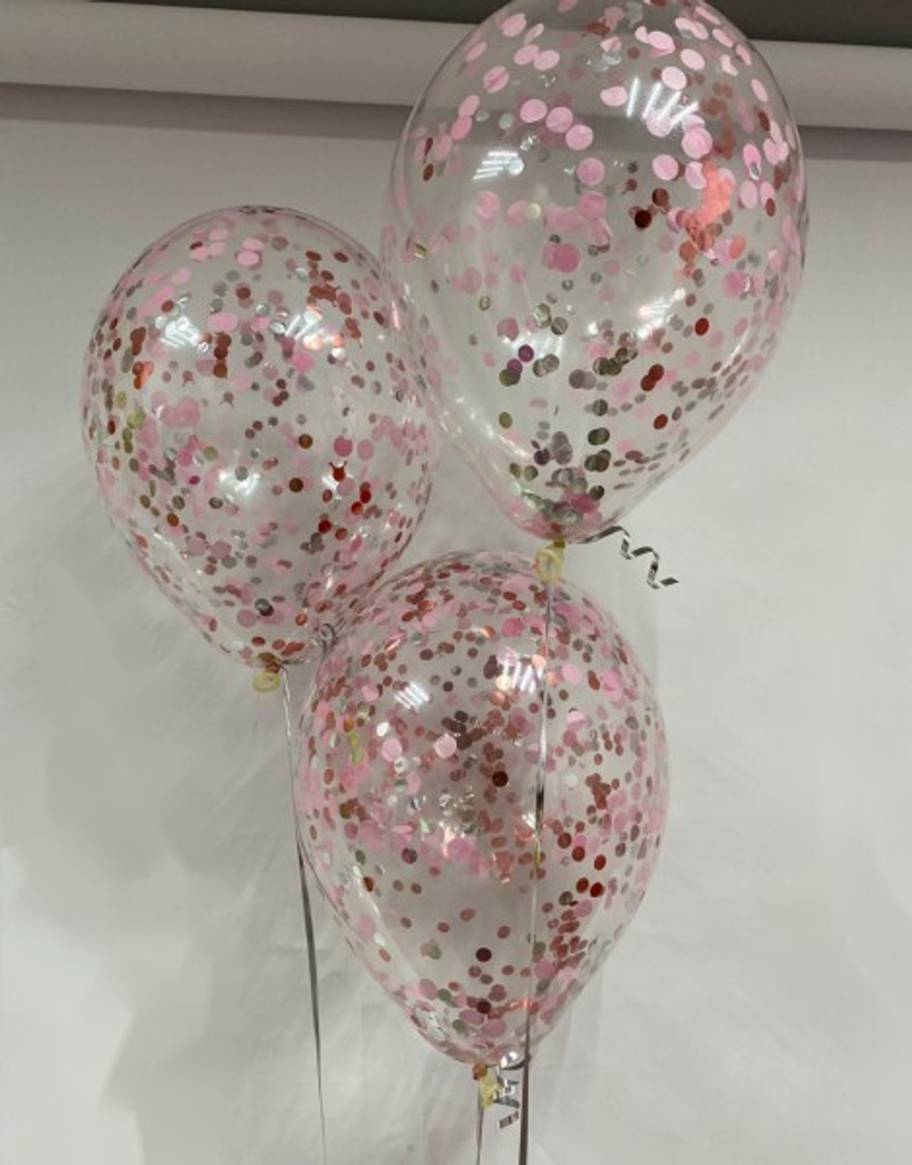 Шар с конфетти Розовый+Розовое золото+Серебро