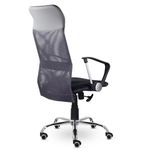 Кресло "Ультра", высокая спинка, с подлокотниками, хром, черное