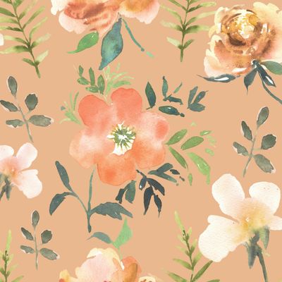 Бежевый паттерн с цветами