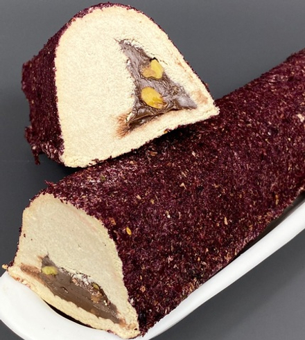 Халва Sahinoglu тахинная с шоколадной пастой и фисташкой в обсыпке розы 300г