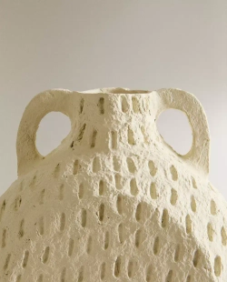 ZARA HOME ВАЗА из ПАПЬЕ-МАШЕ, ЭКРЮ