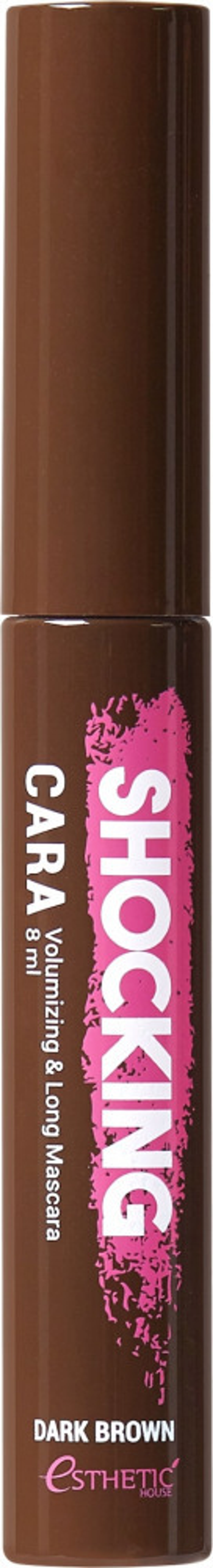 Тушь для ресниц Esthetic House Dark Brown Shocking Cara Volumizing and Long цвет Темно-коричневый Mascara 8 мл