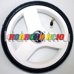 Колесо для детской коляски №006120 надув 10 дюймов (48х188) без вилки низкопрофильное (втулка на ось 10мм) Цвет: БЕЛЫЙ