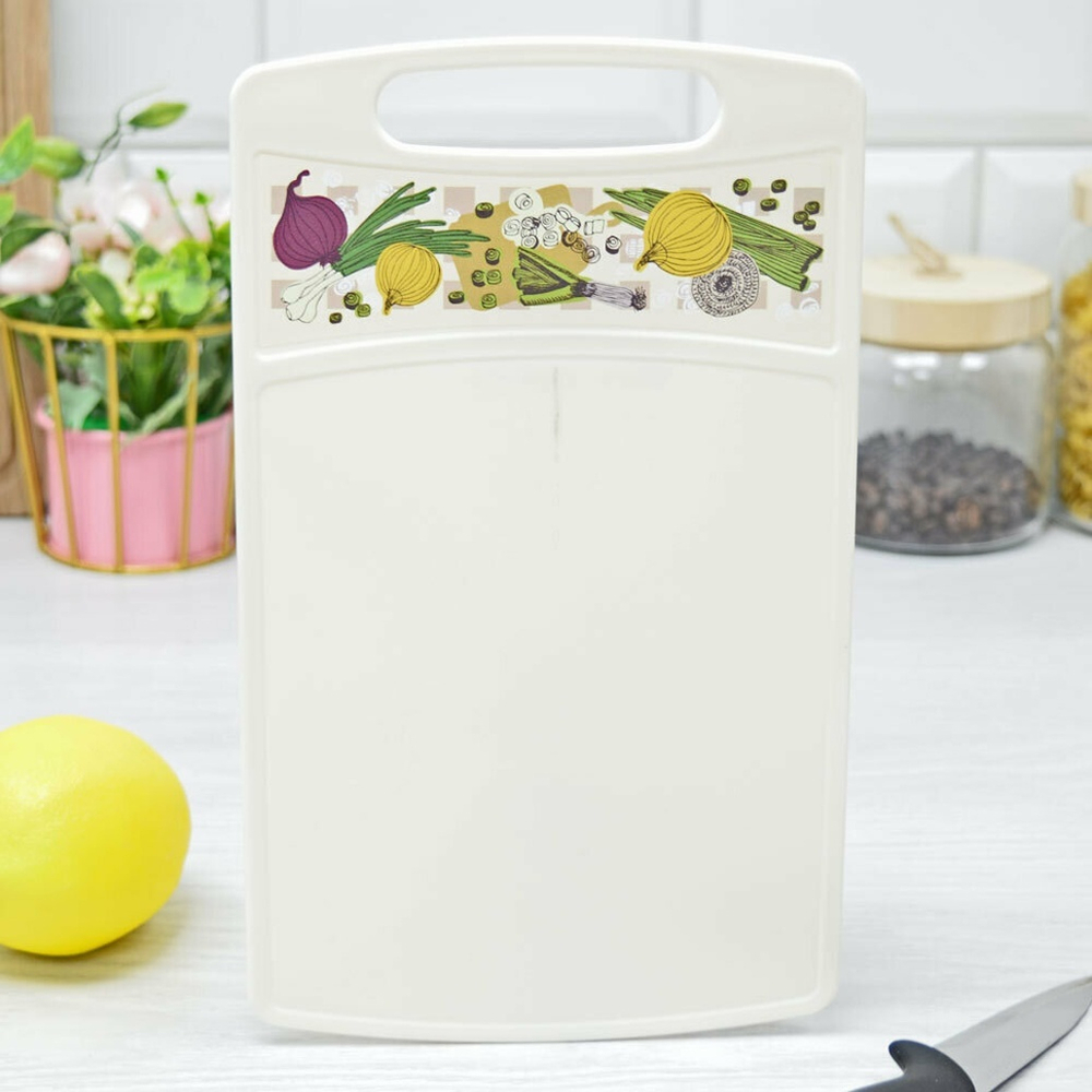 Доска разделочная 260*155*3,5мм "Bergamo" прямоугольная (светло-бежевый)