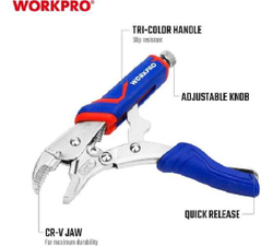 Фиксирующие клещи WORKPRO PRO 130 мм WP231072