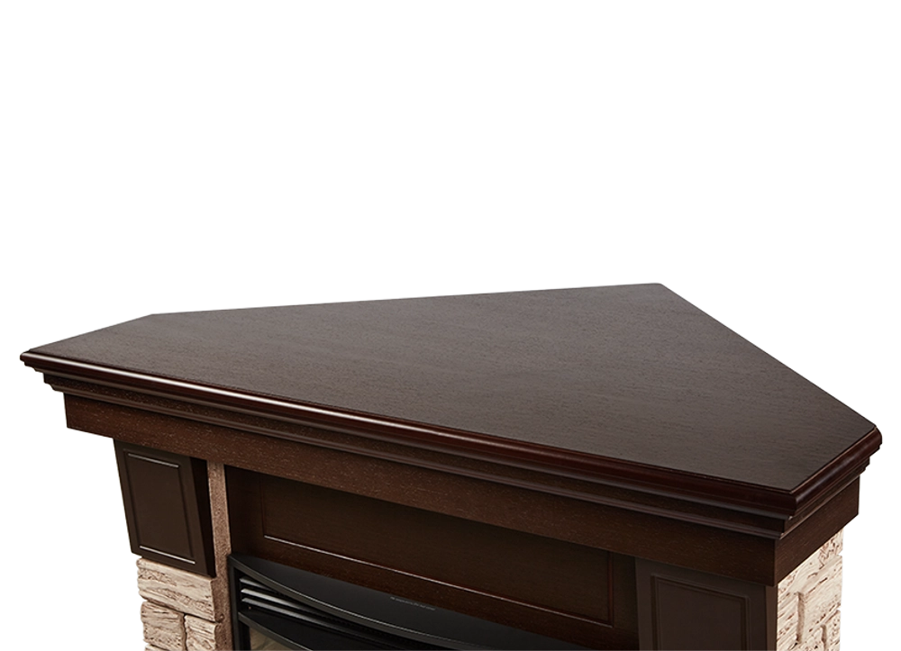 Портал Firelight Forte Wood 30U (угловой) камень коричневый, шпон темный дуб