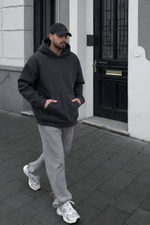 Толстовка мужская с капюшоном "Вasic" темно-серый