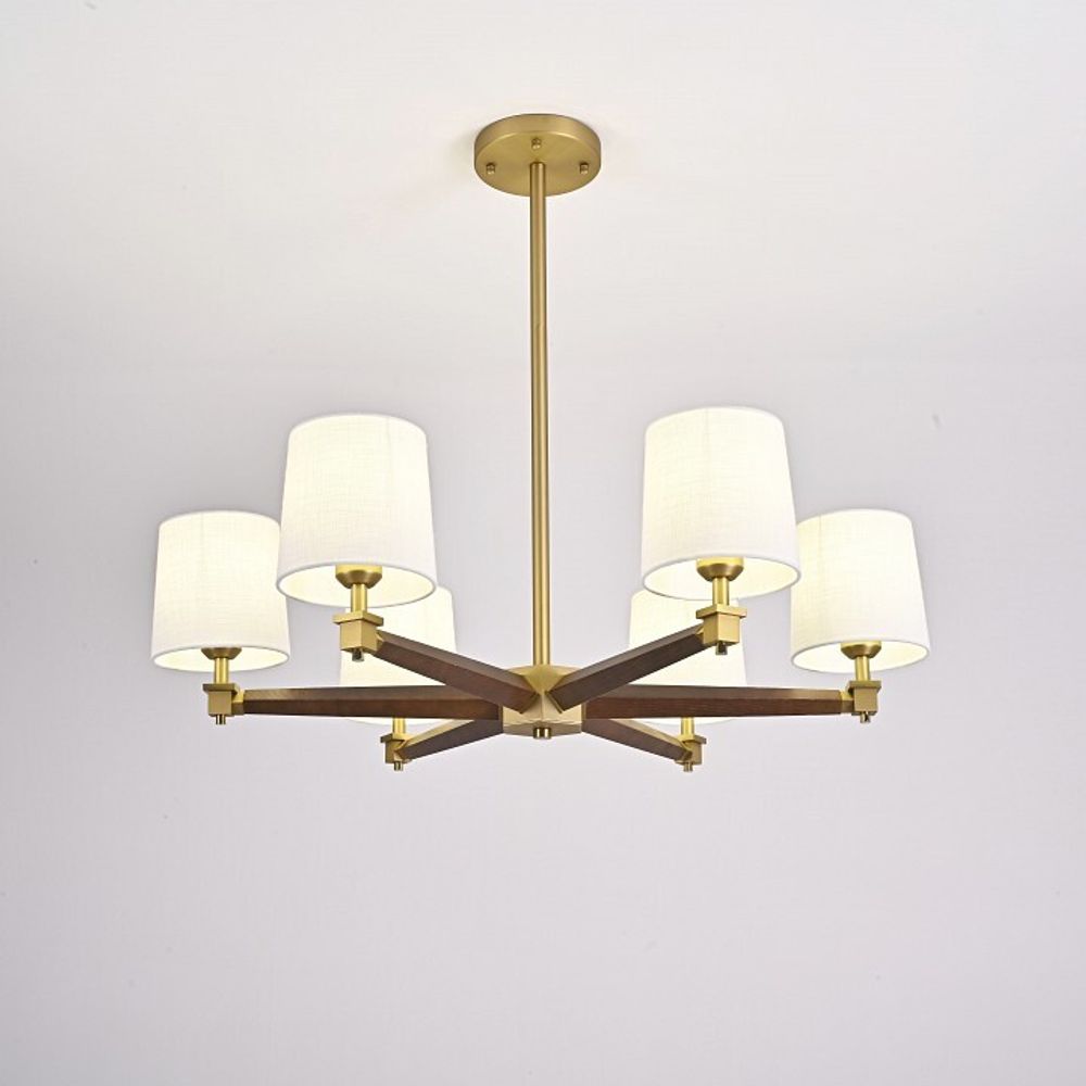 Люстра на штанге Imperiumloft Jorgenson White/Dark wood STAVRA01