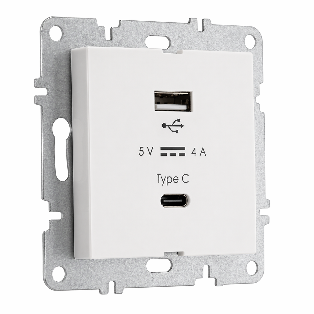 Устройство зарядное USB (A+C) ARVIA Electric, высокоскоростная зарядка, 20В 4.0А, белое 50011000312