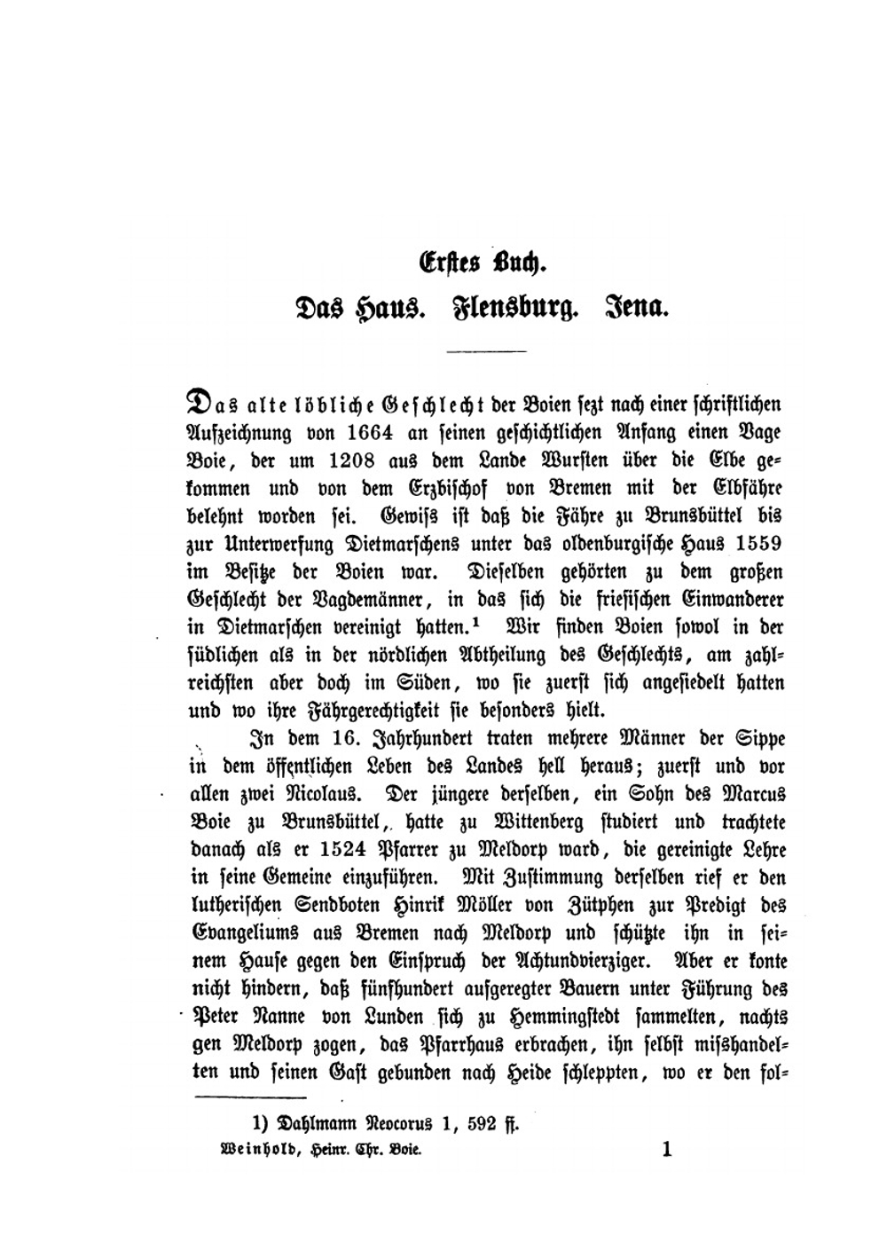 Heinrich Christian Boie. Beitrag Zur Geschichte Der Deutschen Literatur Im Achtzehnten Jahrhundert | Karl Weinhold