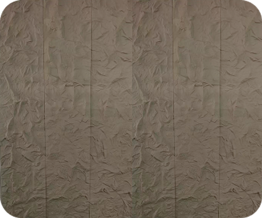 АБС, Полиуретановая панель-пано под скалу, Серо-коричневый / PU Stone Panel АВС (пано) 2900х600х60 мм