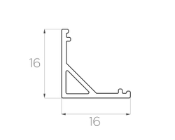 Профиль угловой алюминиевый LC-LPU-1616-2 Anod