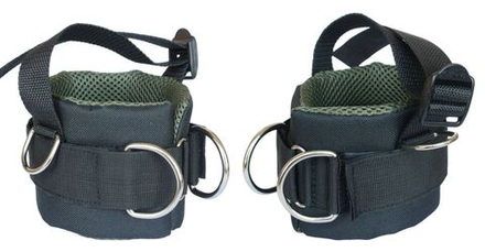 Манжета силовая на ногу Rekoy FG023 для тяги в тренажере, фиксация на стопе, зелёный, 2 шт