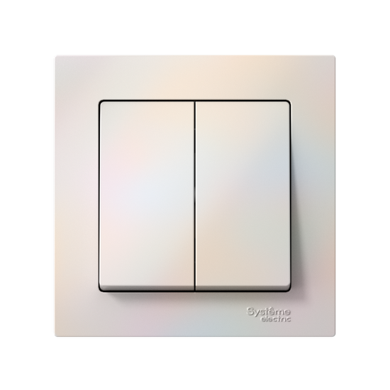 Выключатель 2-кл. СП AtlasDesign 10А IP20 (сх. 5) 10AX в сборе жемчуж. SE ATN000452