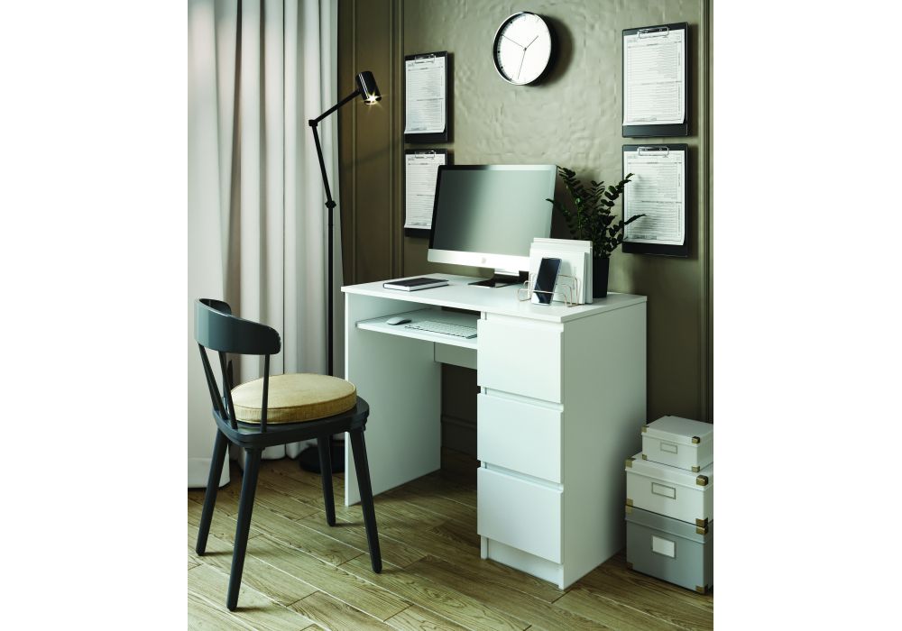 Письменный стол Мадера СМП 90х50х77 правый лдсп белый